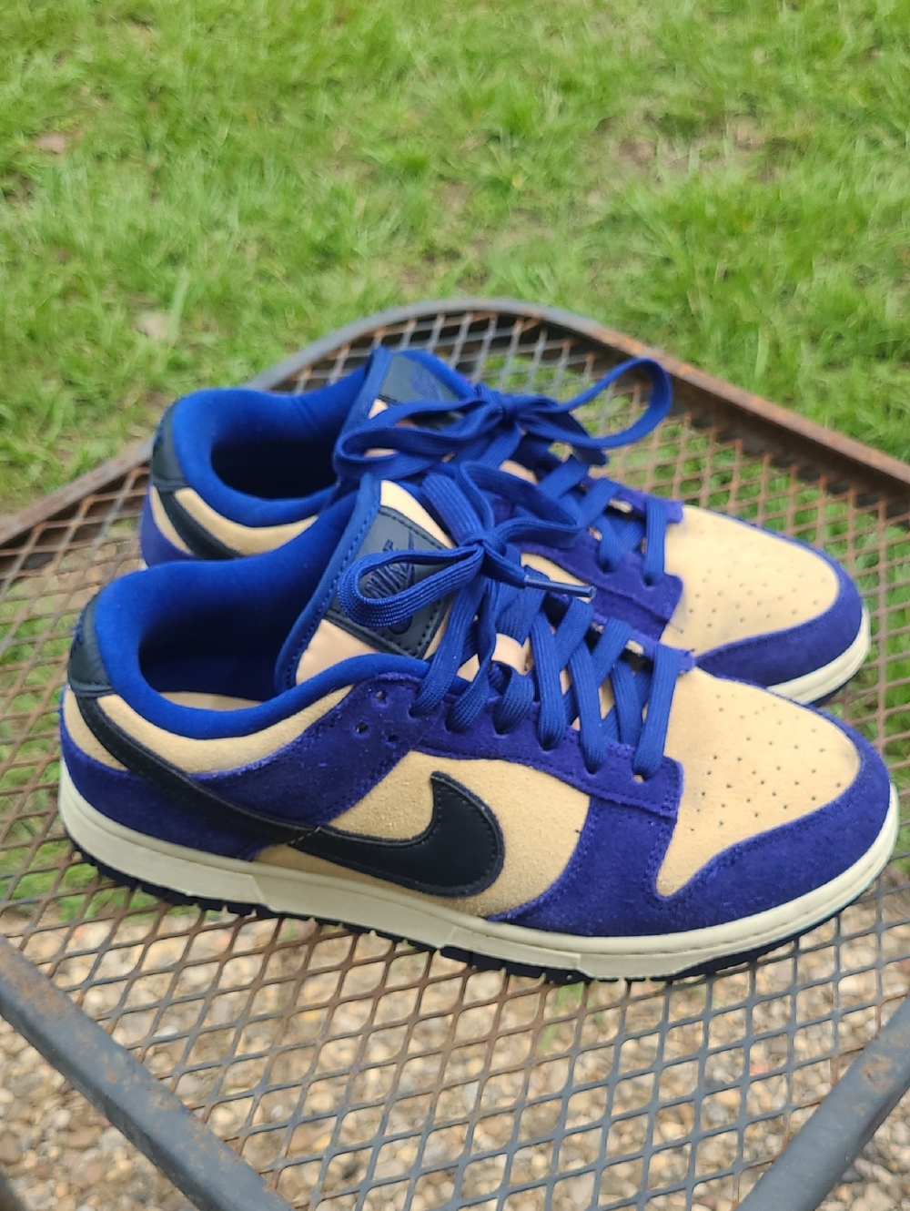 Nike Dunks Blue And Beige Suede Sporty  Lows Size 7